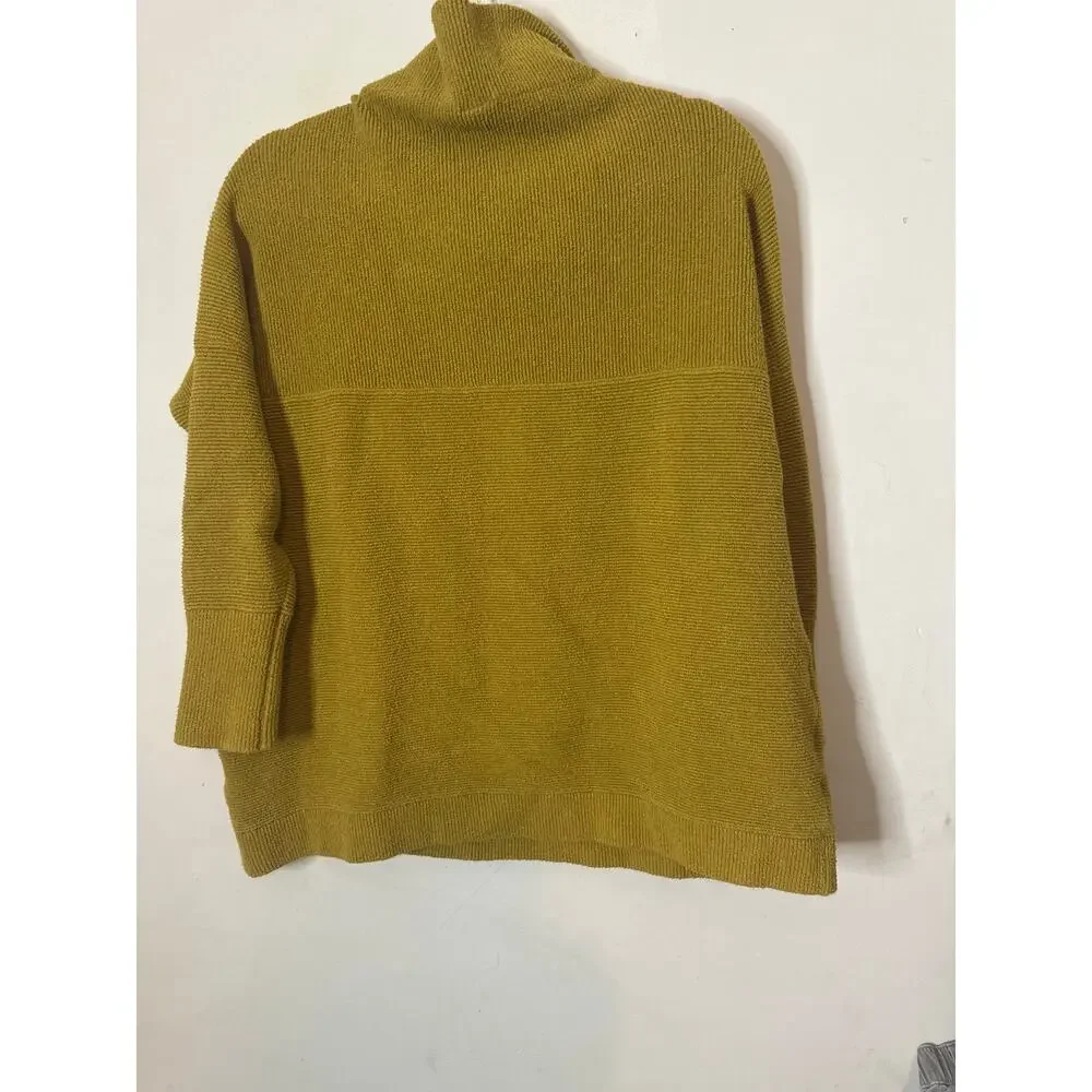 Free People Turtleneck Sweater Womens Size S Mustard Gold Oversized c2